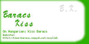 baracs kiss business card
